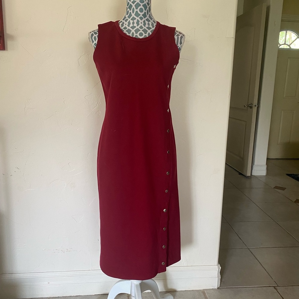 Beautiful burgundy career midi dress